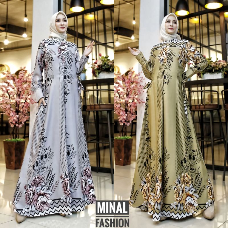 (Jumbo Ori Ready) Gamis Silky Lux Dress Mutif Argyle/ Gamis Simple Elegan/ Model Gamis Terbaru 2023/