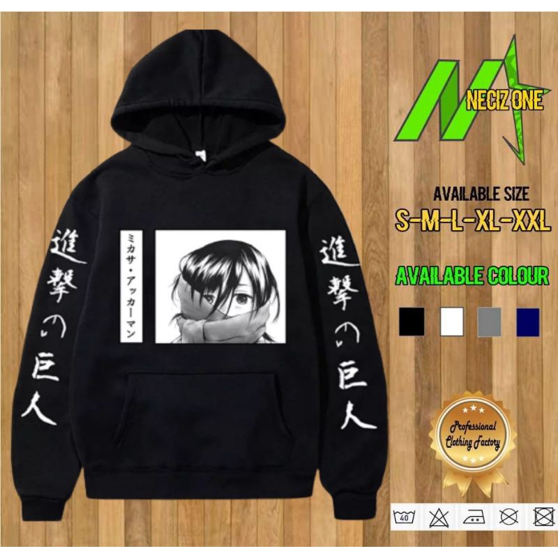 HOODIE JUMPER ANIME AOT ATTACK ON TITAN MIKASA ACKERMAN KARAKTER TOKOH WANITA AOT KEREN