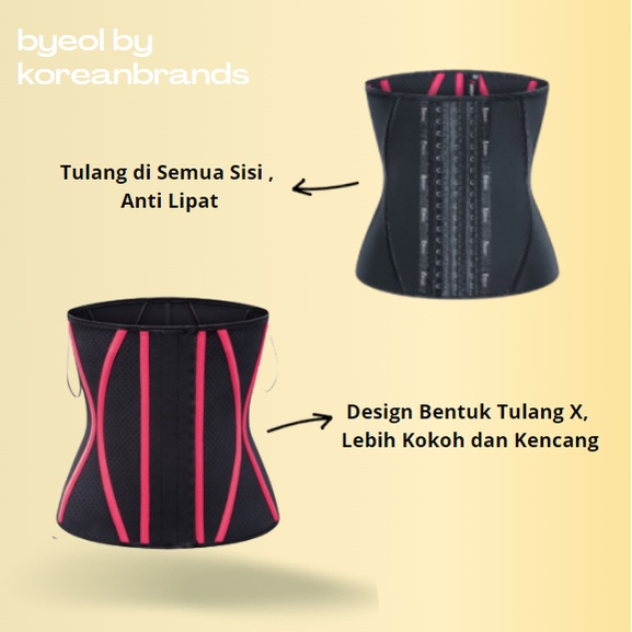 Byeol Corsets X Bones de Corsets 2022 NEW Premium Korset Latex 13 Tulang Bentuk X Waist Shaper Stagen Tulang Kait