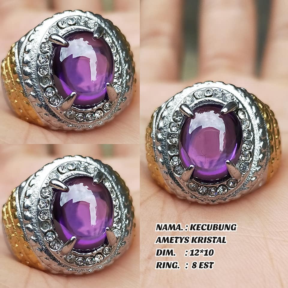 Cincin Batu  Kecubung Diamond Kristal