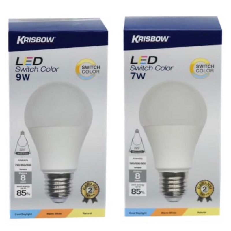 KRISBOW BOHLAM LAMPU LED 7, 9 WATT MULTICOLOR/ACE BULB LED 7W SWITCH COLOR/ACE BOHLAM LED 3 WARNA/ACE BULB 3 WARNA