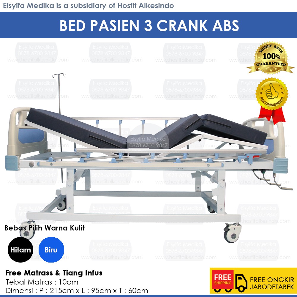 Jual Bed Pasien ABS 3 Crank - Ranjang Pasien ABS 3 Engkol - Tempat ...