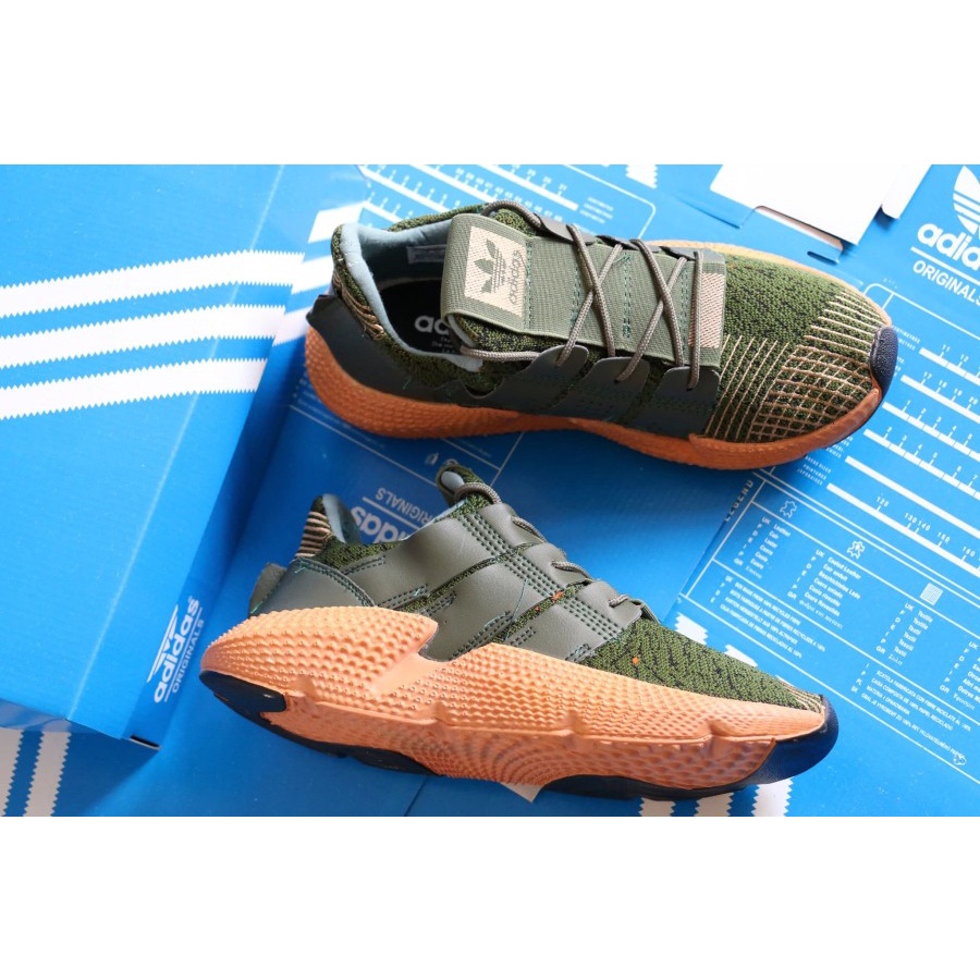 Sepatu adidas Prophere Hijau Army Coklat Brown Sneakers Running Olahraga Pria Wanita Import Kado