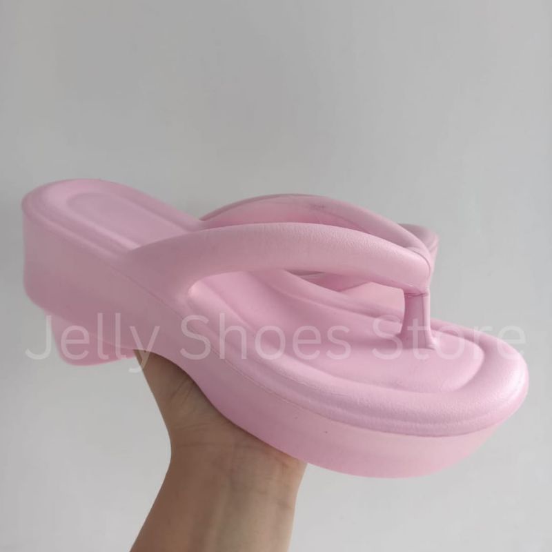 Sandal Jepit Wedges Jelly Wanita Dupe Melizza Tinggi Import/ MELISSA SANDAL JEPIT EVA RUBBER