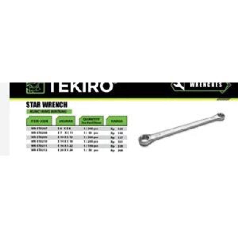 Kunci Ring Bintang 6 mm ~ 24 mm / Star Wrench Spanner TEKIRO