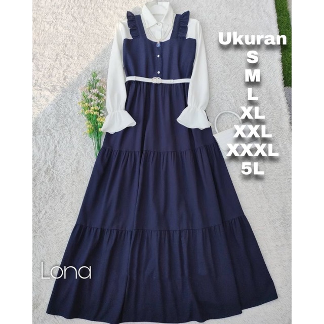 Lona Dress GAMIS LIVY MOSCREPE JUMBO UKURAN S M L XL XXL XXXL 4XL 5L BIG SIZE KOREAN STYLE