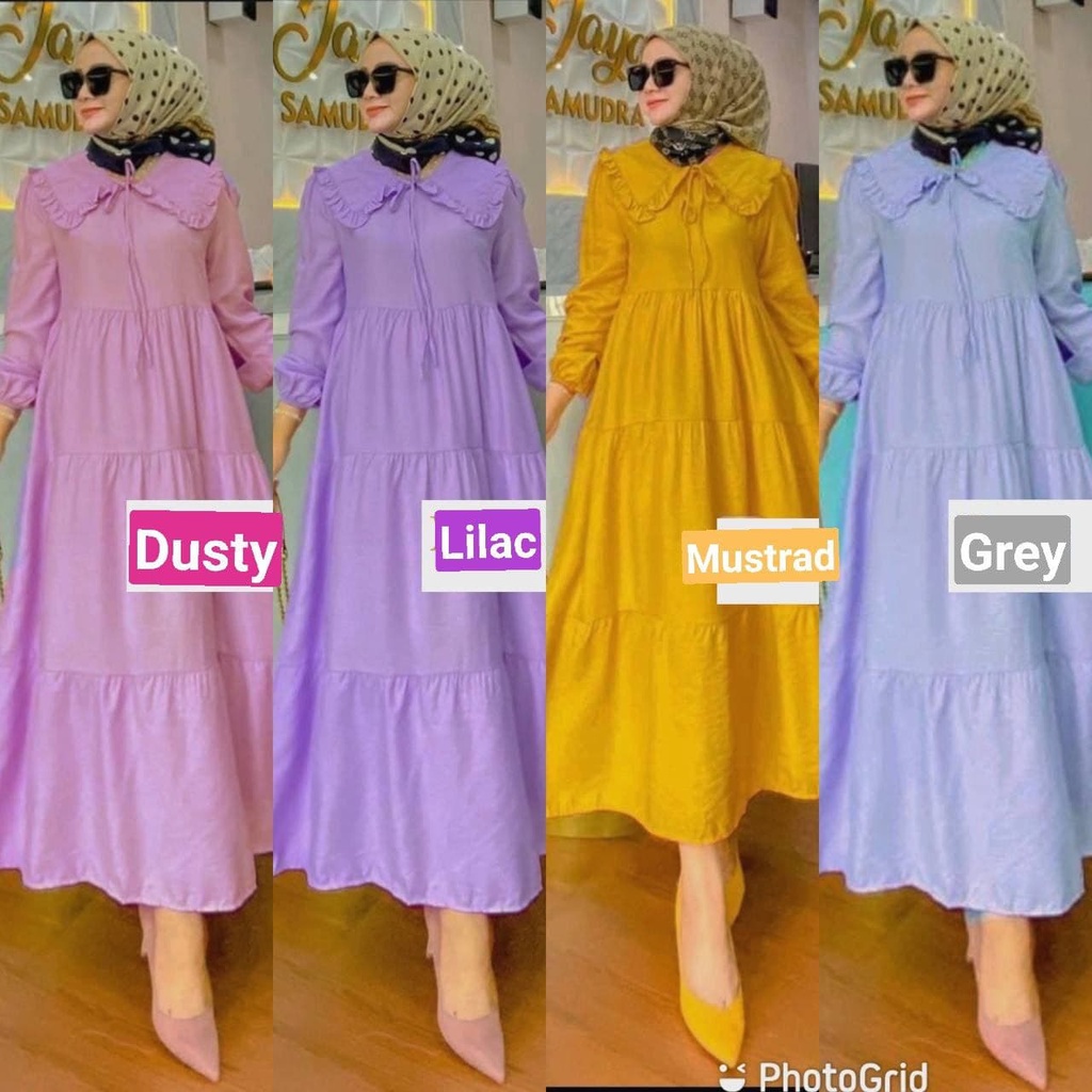 Dress Gamis Remaja Susun Rayon Premium Maxidress Fashion Kekinian