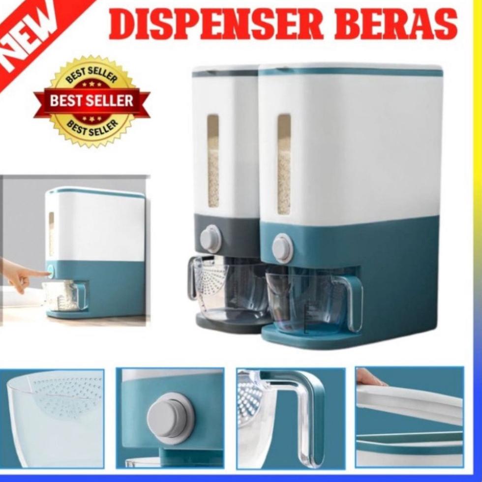 Special Edition (TERMURAH) Dispenser Beras 12KG 25KG / Rice Box Tempat Penyimpanan Beras Otomatis De
