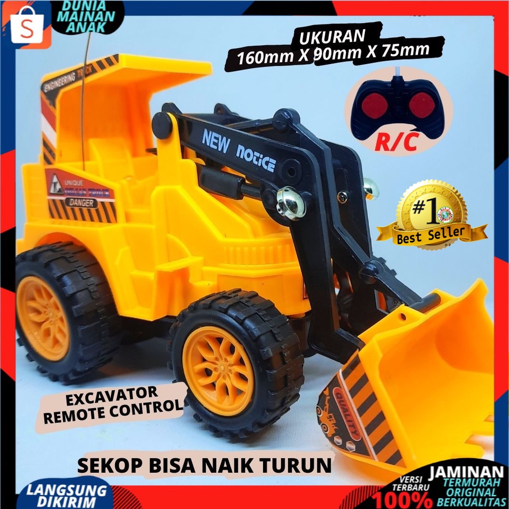 Mainan Mobil Beko Excavator Buldoser Remote Kontrol RC Car Truck Enginering Buldoser Remot Kontrol