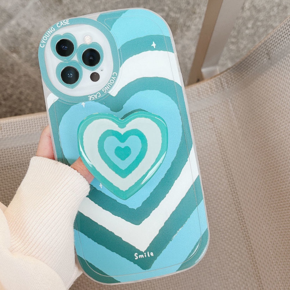 Soft Case Silikon Motif Kartun Hati Untuk IPhone 12 13 11 Pro Max X Xs Max Xr Axzj