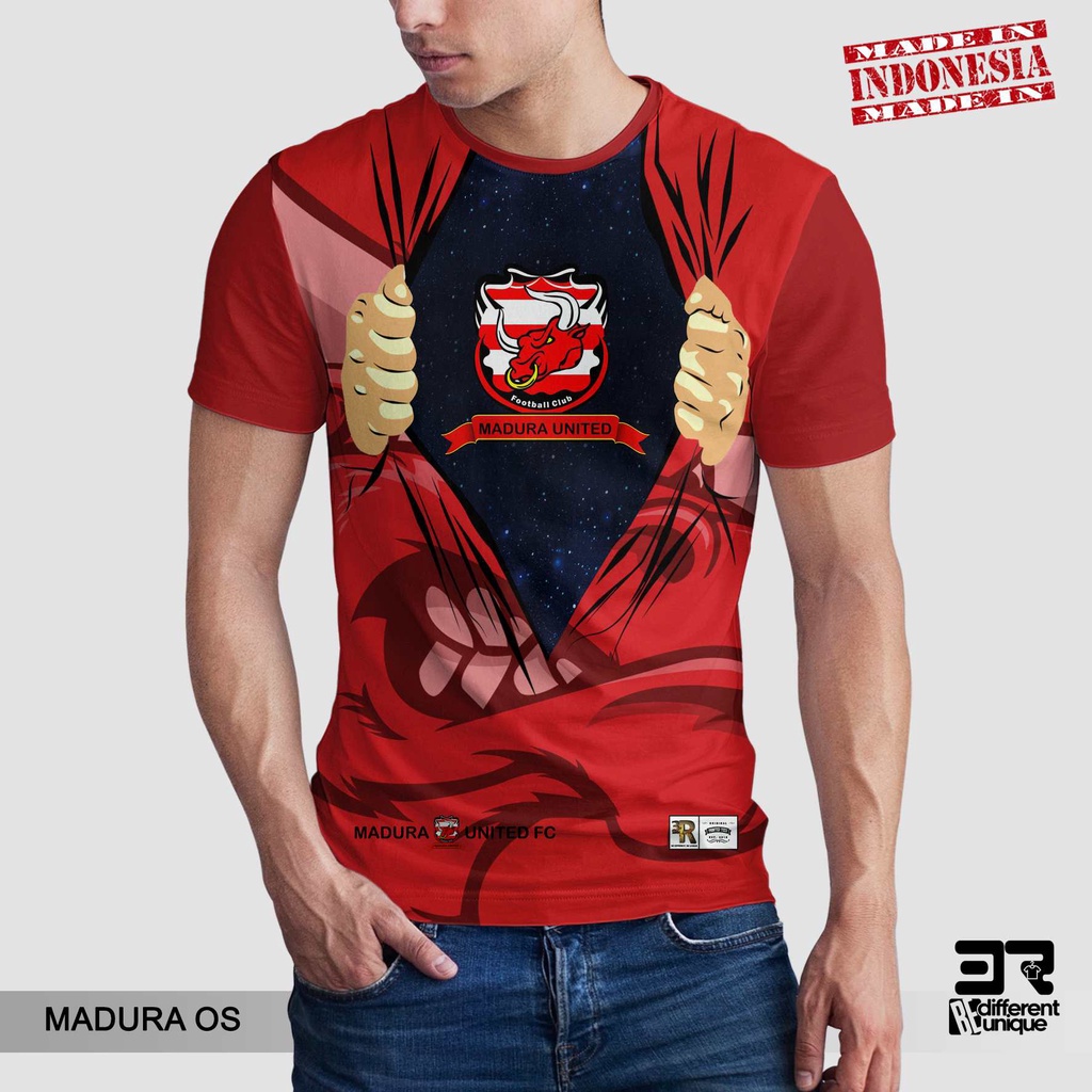[ COD ] KAOS PRINTING GAMBAR TEAM SEPAKBOLA MADURA UNITED OS - BAJU SEPAK BOLA INDONESIA DISTRO ORIG