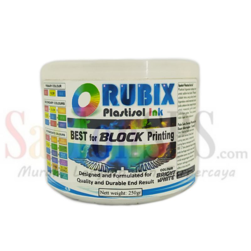 TINTA SABLON PLASTISOL RUBIX BRIGHT WHITE 250GR