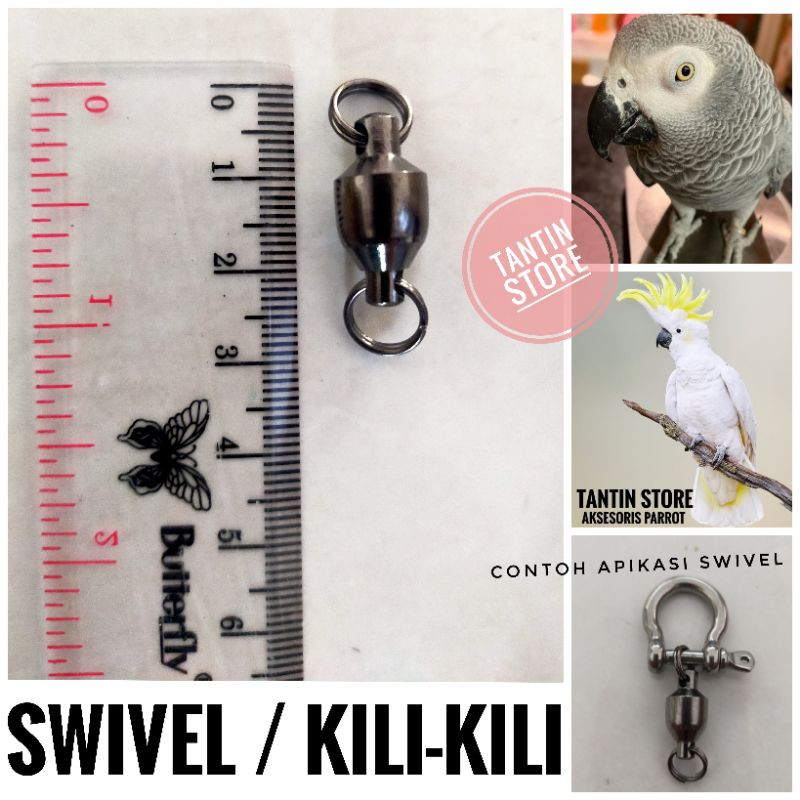 Swivel Kili Kili Penyambung Rantai Burung Medium Parrot