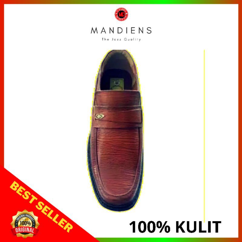 Mandiens - Sepatu Pantofel Kulit Asli Medali BJ161 Export Quality