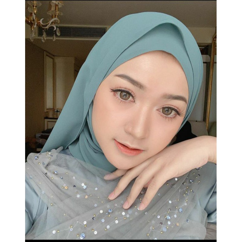 pasmina ceruty babydoll wardah | pasmina warna biru wardah | pasmina warna mint
