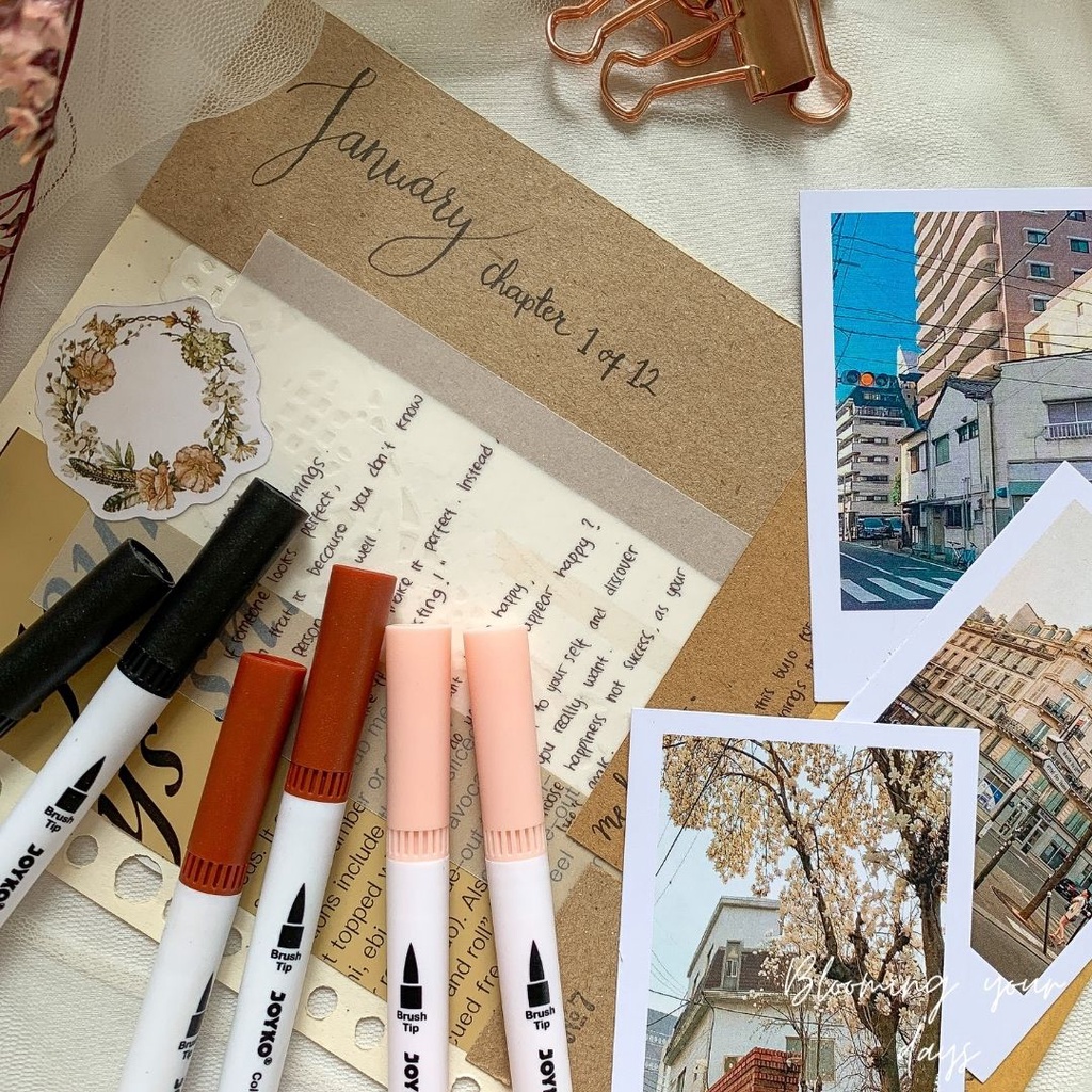 Joyko Brush Pen SATUAN Double tip Satuan / Joyko Brushpen / Brushpen Murah Journaling Brush Pen Bolp