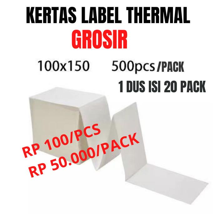 

{{{{}}] KERTAS THERMAL LABEL STICKER 100X150 500PCS BARCODE UKURAN A6