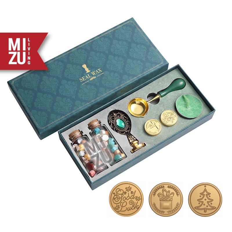 MIZU SIGNET Letter Wax Seal Set Aesthetic Calligraphy Companion Lilin Cap Stempel