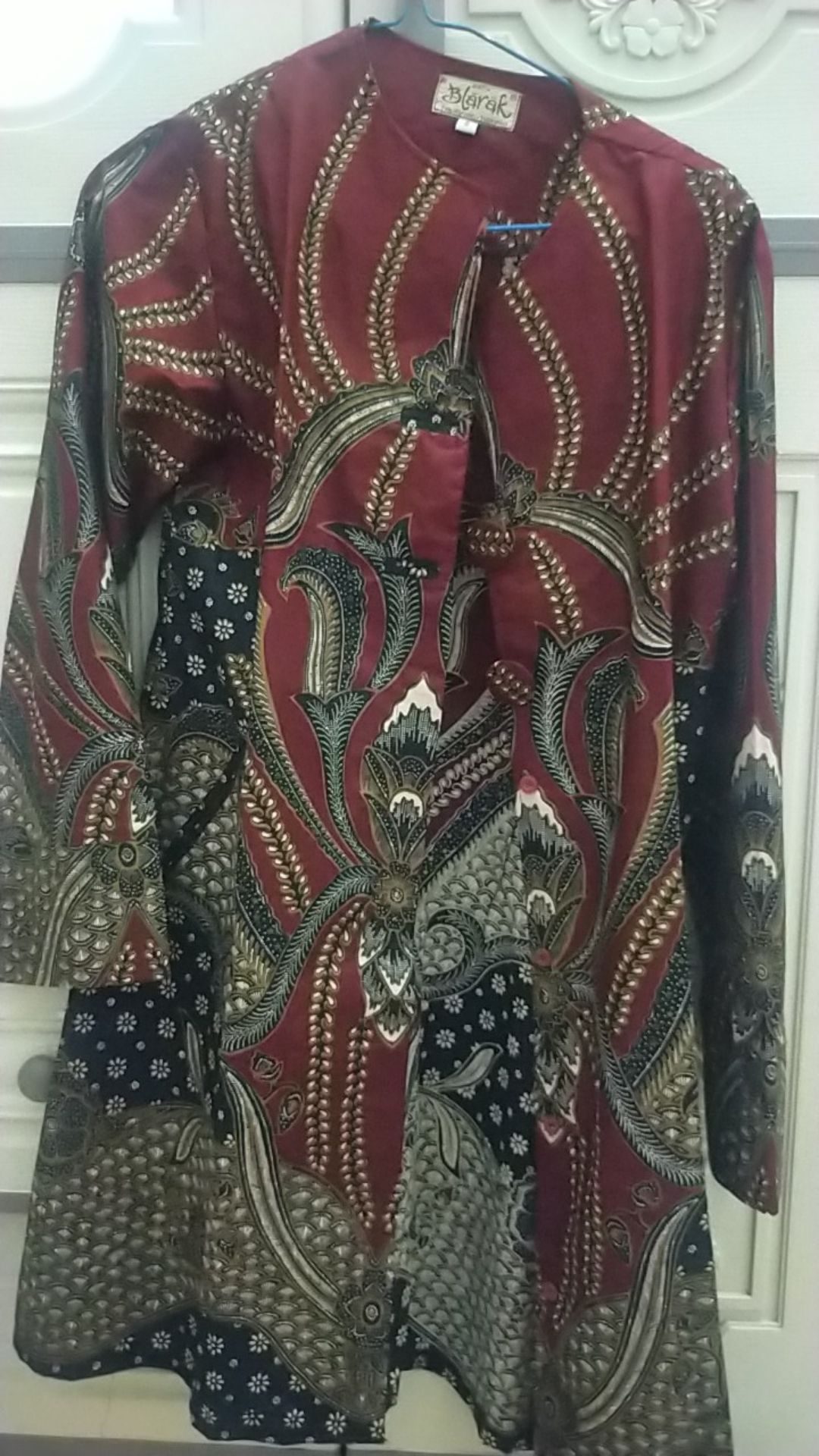 Tunik Batik Blarak Motif Kajeng Kinaot Merah