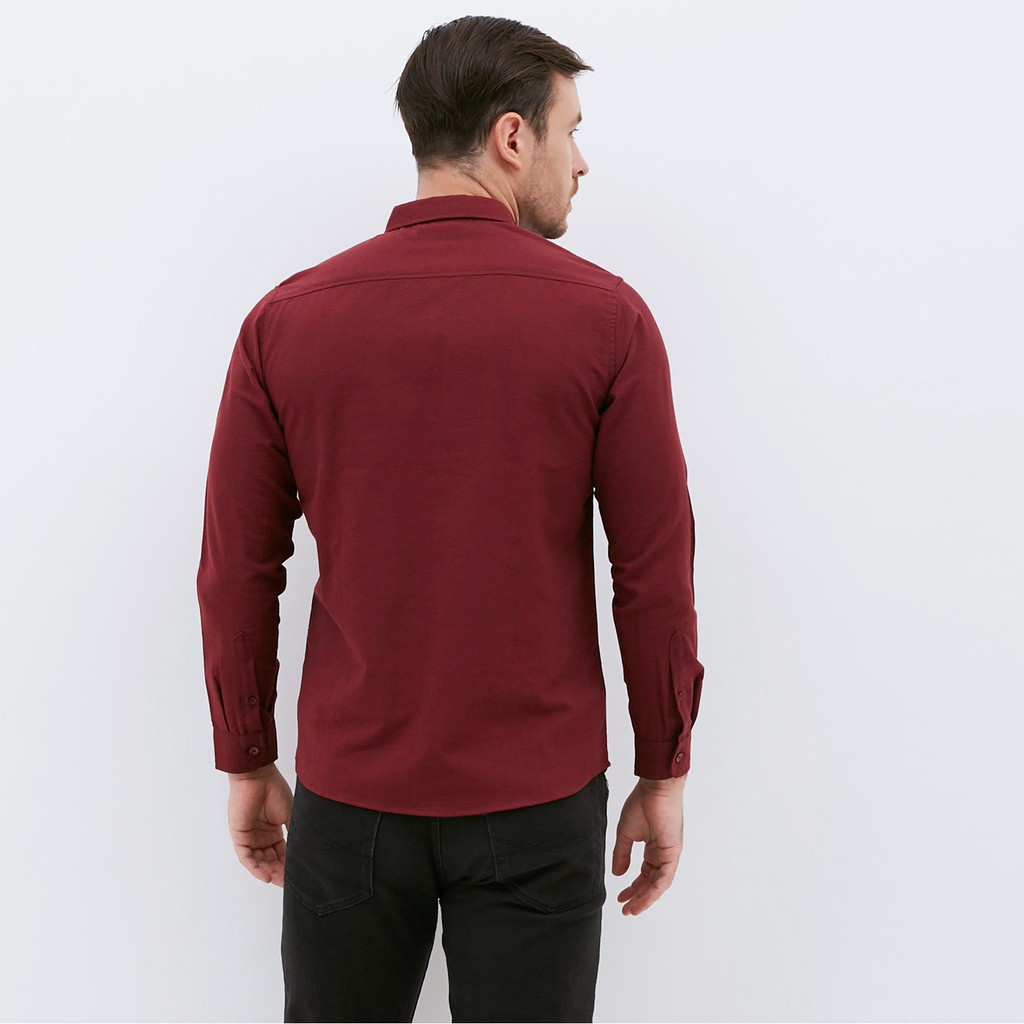 M231 Kemeja Pria Basic Polos Panjang Maroon 1468BRAMAYANA JAKTIM