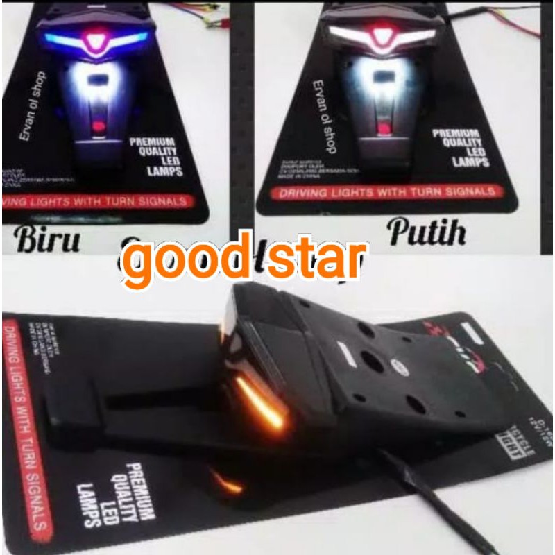 Stop lamp buntut spakbor belakang led 3in1 klx-crf-dtracker plus sen