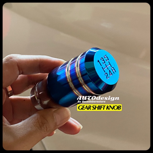 Gear Shift Knob Tuas Persneling Mobil Burn Blue Alumunium Universal