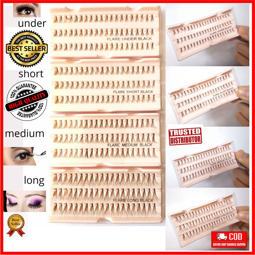 Bulu mata tanam Eyelash Extension BuluMata Halus Lembut Natural Flare 60 helai lentik