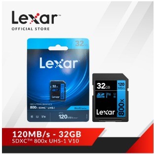 LEXAR High Speed 800X SDCard SHDC / SDXC 32GB 64GB 128GB 256GB Garansi Resmi