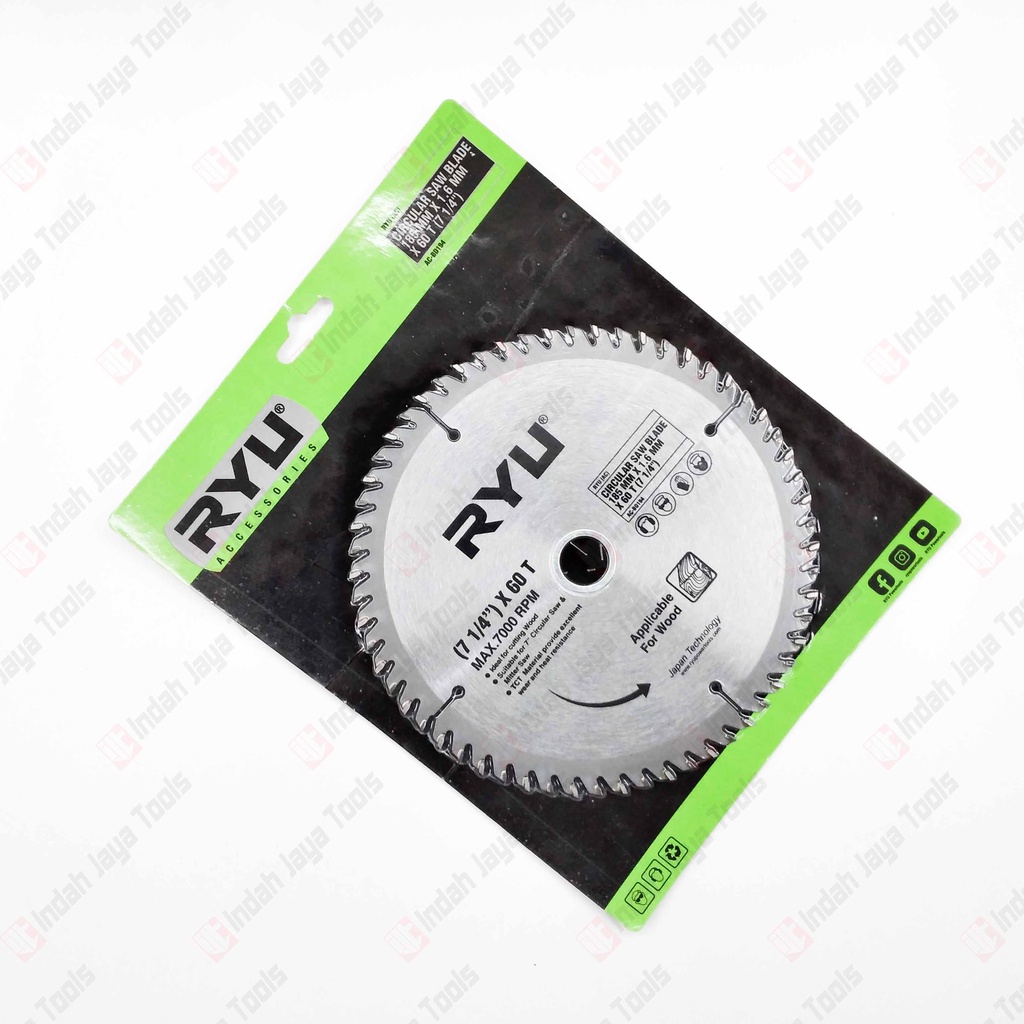 RYU 7 X 60T Circular Saw Blade - Mata Pisau Potong Gergaji Kayu Wood