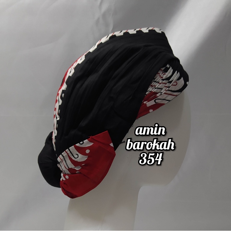 COD...!!! Blangkon Jogja Lipat Jebeh Motif Banyuwangi Hitam Merah - Ukuran Dewasa #Adat #Jawa #Tradisional