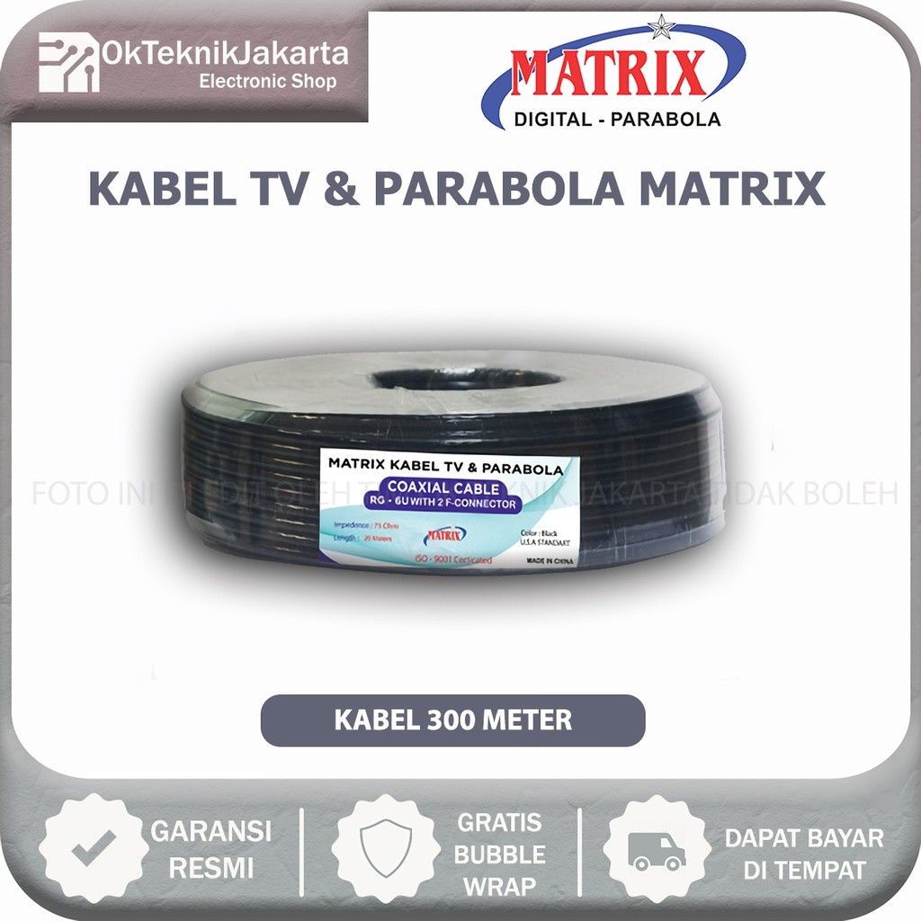 Kabel Matrix TV dan parabola 300 M Kabel Antena Tv Parabola RG6+2F