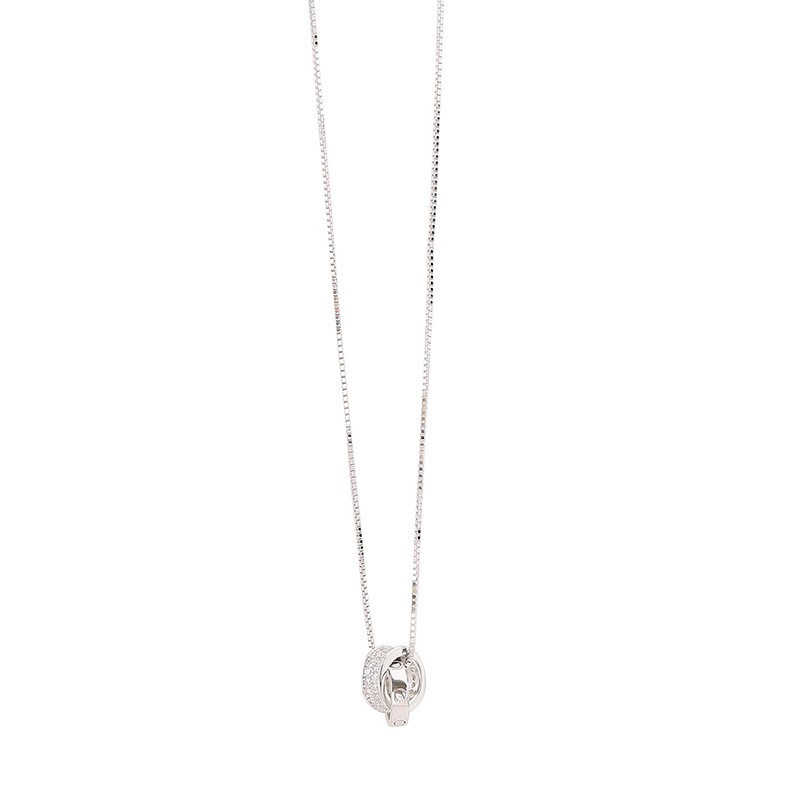 S925 Sterling Silver Kalung Double Desain Cincin Temperamen Kepribadian Sederhana Joker