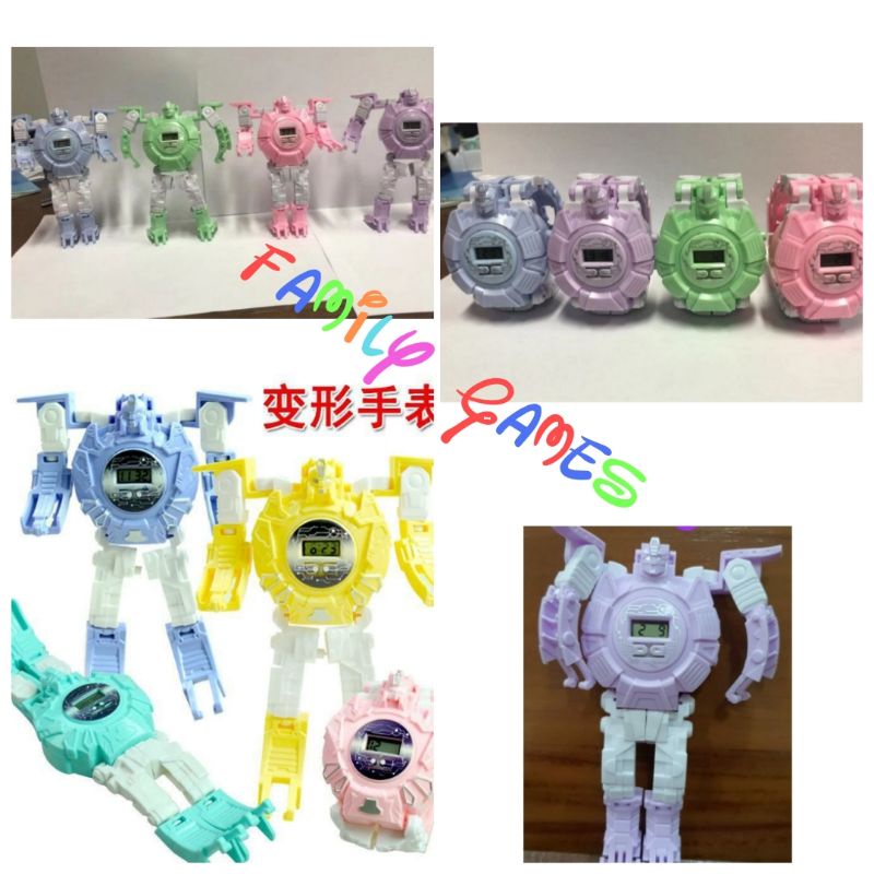 family games Mainan JAM TANGAN ROBOT NEW anak transformer deformation karakter anak pria wanita