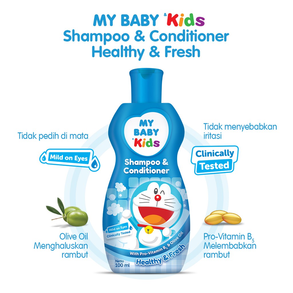 ★ BB ★  MY BABY Kids Shampoo &amp; Conditioner Doraemon 180 ml - Sampo &amp; Kondisioner Anak