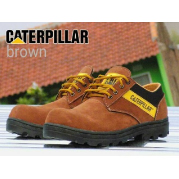 ( BISA COD ) sepatu pria boots safety  kerja lapangan sepatu haiking motoran Caterpillar SBY Pendek Coklat
