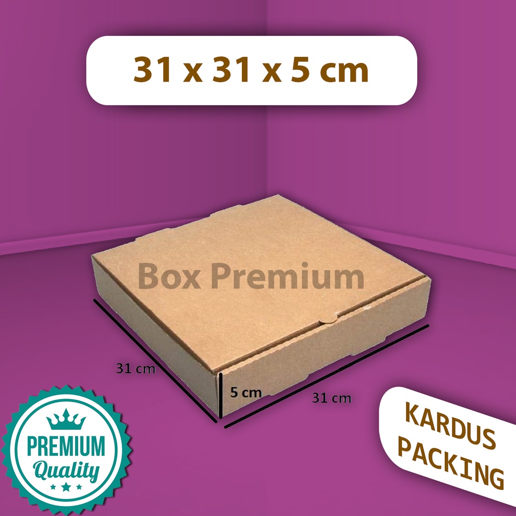 

{ISI 5 pcs} Kardus Dus Box Packaging Pizza Jam Dinding Pakaian Donut 31x31x5 cm