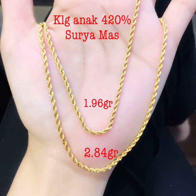 Kalung rantai anak emas 420%