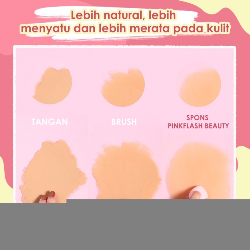 PINKFLASH Foundation&amp;Beauty Sponges Matte Full Coverage Tahan Lama Mengontrol Minyak Untuk Makeup 6 Colors