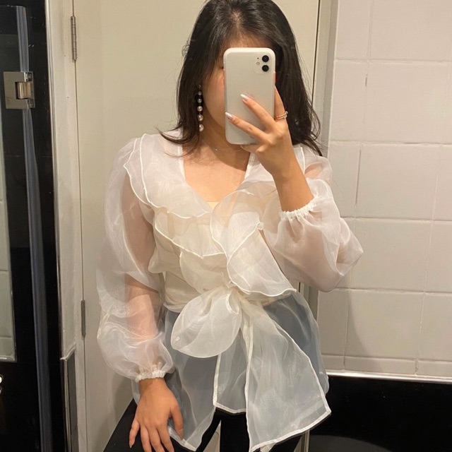 RUFFLE ORGANZA TOP