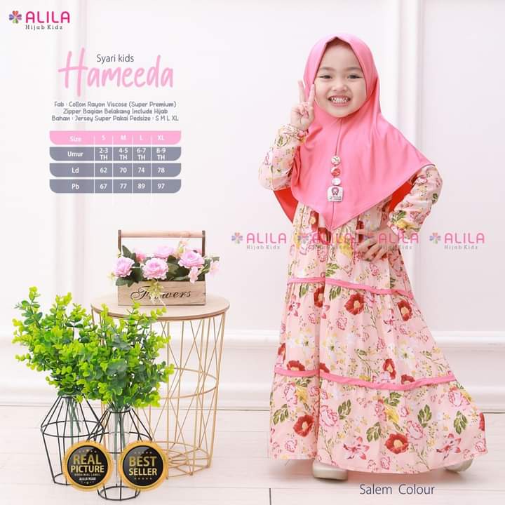 HAMEEDA SYARI KIDS PAKAIAN ONESET MUSLIM ANAK BY ALILA BAHAN COTTON