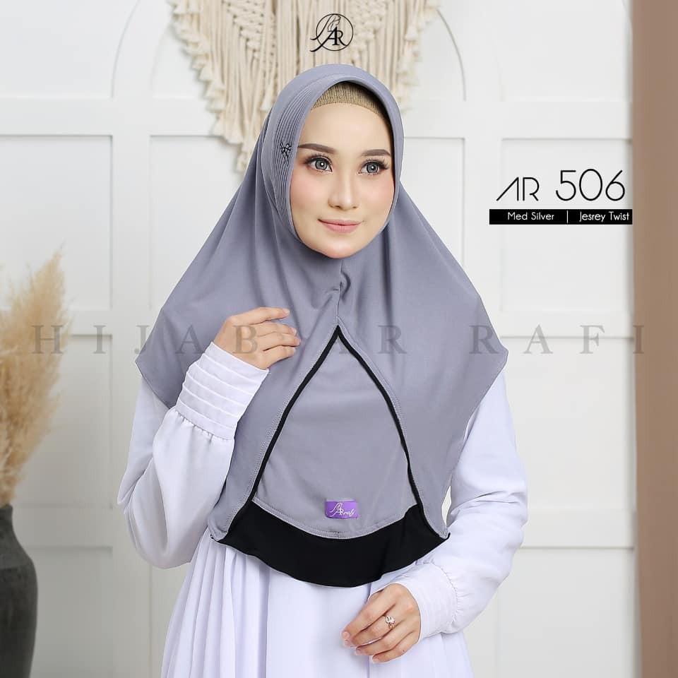 Hijab Arrafi Terbaru 2022 Ori | Jilbab Arrafi Terbaru 2021 Ori AR 506 | Hijab Arrafi Terbaru Jilbab Simple Hijab Daily by Ar Rafi | Kerudung Arafi Terbaru 2022 ORI-med silver
