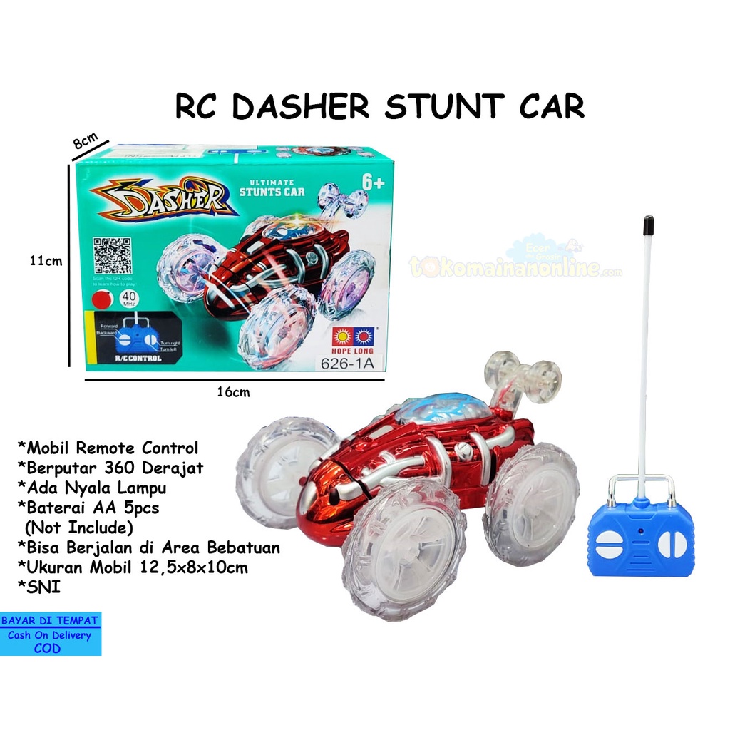RC DASHER STUNT CAR - 626-1A Mainan Remote Control Mobil Bisa Muter Jungkir Balik 360