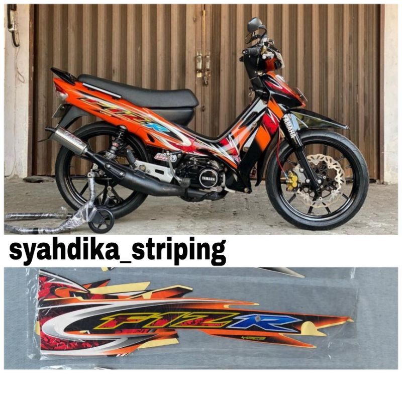 STIKER STRIPING LIS BODY YAMAHA FIZ R 2005 ORANGE