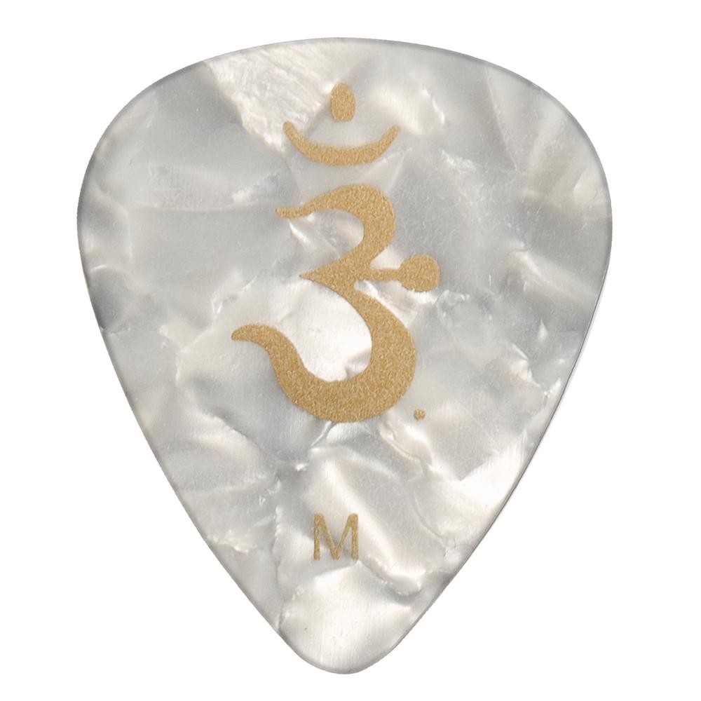 White Celluloid Pearloid Guitar Picks 12-Pack Medium