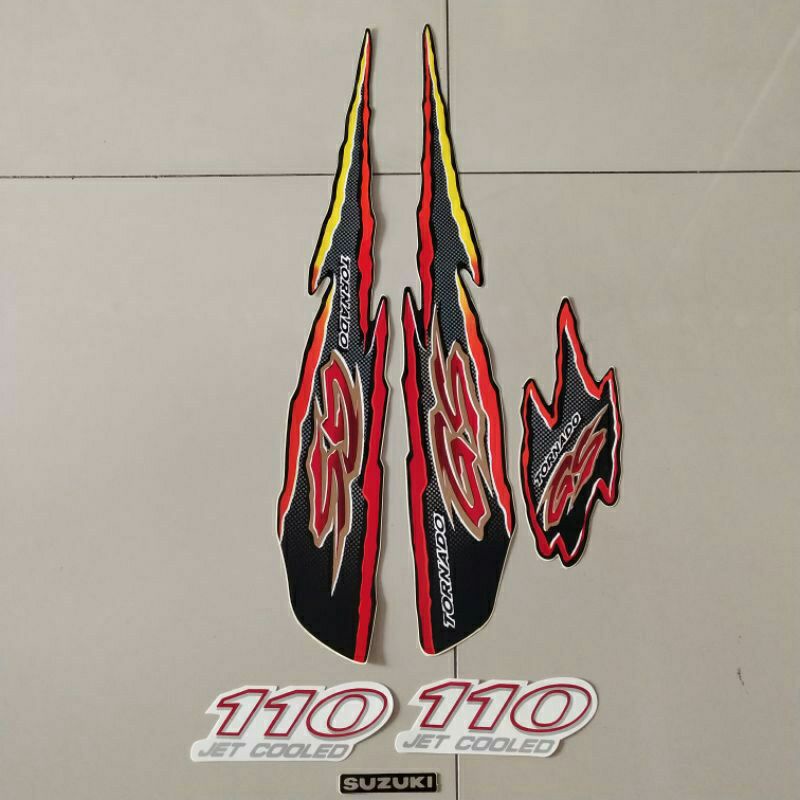 Sticker Striping Suzuki Gs Tornado Gs 110 Stiker List Bodi Tornado Gs Merah Standart