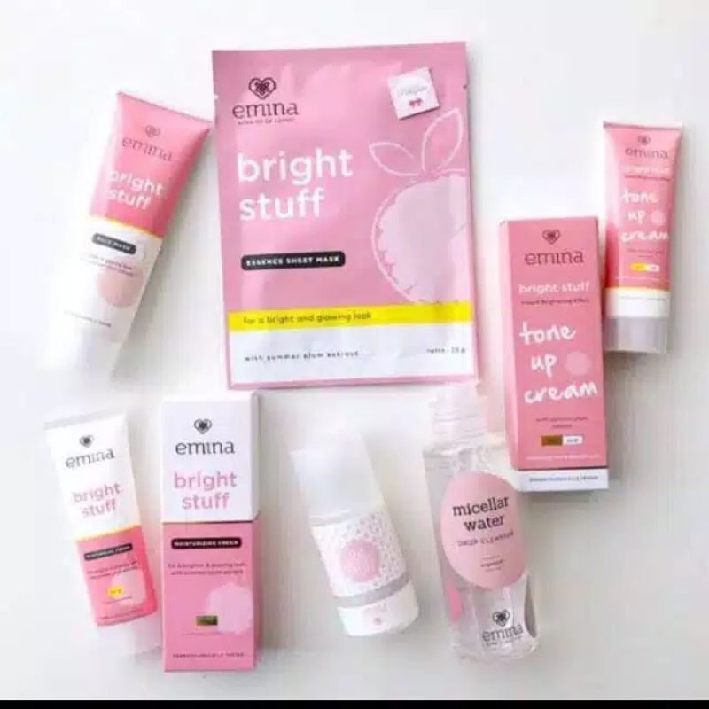 BISA COD Termurah 1 satu Paket Lengkap Skincare Emina Bright Stuff Ori Murah