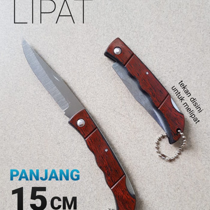 Pisau Lipat Motif Kayu 15 CM K2018