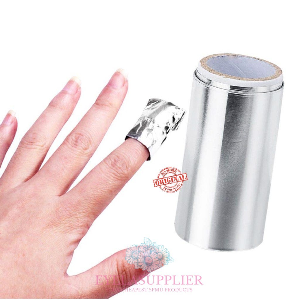 Aluminium Foil Nail Art Wrap Alumunium Remover Gel Kuku Removal Silver