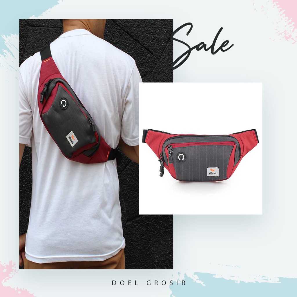 12.12 MEGA BIRTHDAY SALE TAS Waistbag samping pria - T183 - Sling bag kecil pria - Selempang cowok w