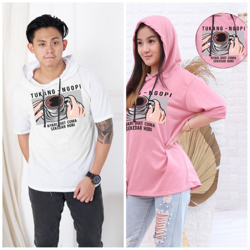 SWEATER HOODIE TUKANG NGOPI/SWEATER LENGAN PENDEK/HOODIE WANITA ATAU PRIA DEWASA